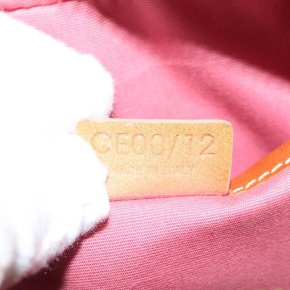 CELINE C Macadam Canvas Hand Bag Suede Pink Gold Auth - Picture 9 of 16